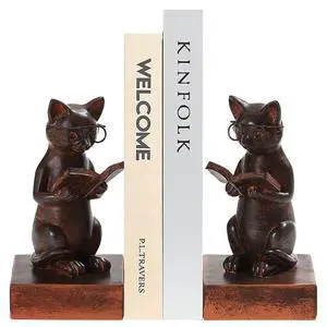 Cat Decorative Bookends, Set of 2 Book Ends for Heavy Books | Vintage Cat Meditation Book Stopper for Shelves | Heavy Duty Book Ends for Home Office Deck Shelf Library Cat Decorative Bookends, Set of 2 Book Ends for Heavy Books | Vintage Cat Meditation Book Stopper for Shelves | Heavy Duty Book Ends for Home Office Deck Shelf Library