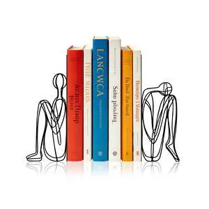 Bookends, 2 Pcs, Metal, for Home Office Desk Shelves Abstract | Decorative Book Ends Non-Skid Book Stoppers Holder 1 Pair Gifts for Reading Enthusiasts Library Decor Bookends, 2 Pcs, Metal, for Home Office Desk Shelves Abstract | Decorative Book Ends Non-Skid Book Stoppers Holder 1 Pair Gifts for Reading Enthusiasts Library Decor