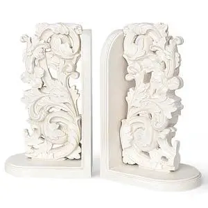 Vintage Heavy Duty Bookends, Decorative Book Ends for Heavy Books, Unique Rustic Bookend Supports for Shelves, Stopper for Books/Movies/CD, Farmhouse Decoration, Distressed White Vintage Heavy Duty Bookends, Decorative Book Ends for Heavy Books, Unique Rustic Bookend Supports for Shelves, Stopper for Books/Movies/CD, Farmhouse Decoration, Distressed White
