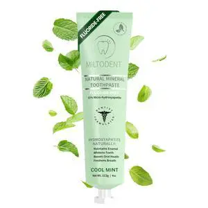 Hydroxyapatite Toothpaste MILTODENT 15% Micro-Hydroxyapatite Premium Toothpaste Fluoride-Free, Foam-Free, Natural Mineralizing | Safe Alternative to Nano-Hydroxyapatite | SLS-Free & Paraben-free 4oz Hydroxyapatite Toothpaste MILTODENT 15% Micro-Hydroxyapatite Premium Toothpaste Fluoride-Free, Foam-Free, Natural Mineralizing | Safe Alternative to Nano-Hydroxyapatite | SLS-Free & Paraben-free 4oz