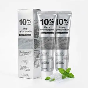10% Nano-Hydroxyapatite Toothpaste for Sensitive Teeth, 2 Pack | Fresh mint fluoride-free formula for whitening, enamel care, gum-line cleaning, and daily brushing 10% Nano-Hydroxyapatite Toothpaste for Sensitive Teeth, 2 Pack | Fresh mint fluoride-free formula for whitening, enamel care, gum-line cleaning, and daily brushing