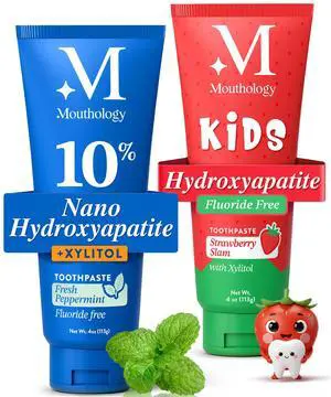 10% Nano Hydroxyapatite Toothpaste (Fluoride Free) and Kid's Strawberry Toothpaste 10% Nano Hydroxyapatite Toothpaste (Fluoride Free) and Kid's Strawberry Toothpaste