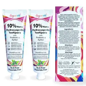 10% Nano Hydroxyapatite Toothpaste, Fluoride Free, Mint, 2-Pack | Enamel care, gentle for sensitive teeth, surface-stain whitening, xylitol, SLS-free, low-foam formula 10% Nano Hydroxyapatite Toothpaste, Fluoride Free, Mint, 2-Pack | Enamel care, gentle for sensitive teeth, surface-stain whitening, xylitol, SLS-free, low-foam formula