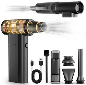 2-in-1 Compressed Air Duster & Car Vacuum Cordless Rechargeable, 160000RPM Electric Air Duster, Aluminum Mini Vacuum Keyboard Cleaner for PC, Computer, Home, Outdoor & Car Detailing (Night) 2-in-1 Compressed Air Duster & Car Vacuum Cordless Rechargeable, 160000RPM Electric Air Duster, Aluminum Mini Vacuum Keyboard Cleaner for PC, Computer, Home, Outdoor & Car Detailing (Night)