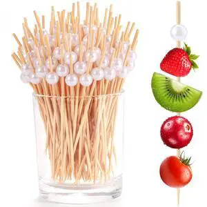 200 Pack Cocktail Picks 4.7 Inch, Bamboo Toothpicks for Appetizers | Decorative Cocktail Skewers Tooth Picks for Charcuterie Drinks Fruit, Fancy Wooden Mini Food Sticks Party Favor White Ball 200 Pack Cocktail Picks 4.7 Inch, Bamboo Toothpicks for Appetizers | Decorative Cocktail Skewers Tooth Picks for Charcuterie Drinks Fruit, Fancy Wooden Mini Food Sticks Party Favor White Ball