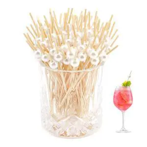 Cocktail Picks 150Pcs 4.72Inch White Pearl Fancy Toothpicks for Appetizers | Decorative Drink Picks, Long Wood Bamboo Toothpicks, Cute Charcuterie Picks Cocktail Skewers Cocktail Picks 150Pcs 4.72Inch White Pearl Fancy Toothpicks for Appetizers | Decorative Drink Picks, Long Wood Bamboo Toothpicks, Cute Charcuterie Picks Cocktail Skewers