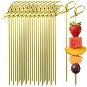 Bamboo Cocktail Picks - 4.7 Inch Natural Bamboo Knot Skewers, Food Picks, Bamboo-Skewers Toothpicks Fancy Knot Appetizer Skewers for Drinks, Fruit, Party Supplies (100 Pcs) Bamboo Cocktail Picks - 4.7 Inch Natural Bamboo Knot Skewers, Food Picks, Bamboo-Skewers Toothpicks Fancy Knot Appetizer Skewers for Drinks, Fruit, Party Supplies (100 Pcs)