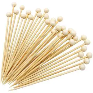 4.7 in 200PCS Wooden Ball Food Cocktail Picks Food Skewers Bamboo Picks for Charcuterie, Appetizers, & Cocktail Picks For Parties 4.7 in 200PCS Wooden Ball Food Cocktail Picks Food Skewers Bamboo Picks for Charcuterie, Appetizers, & Cocktail Picks For Parties
