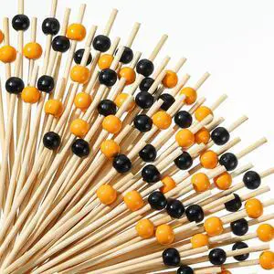 200 Pcs Cocktail Picks 4.7 Inch Pearl Toothpicks, Black, Orange | Bamboo Appetizer Picks for Party Drinks, Christmas Cupcake Toppers, Festive Decorations, Fancy Food Sticks for Gatherings 200 Pcs Cocktail Picks 4.7 Inch Pearl Toothpicks, Black, Orange | Bamboo Appetizer Picks for Party Drinks, Christmas Cupcake Toppers, Festive Decorations, Fancy Food Sticks for Gatherings