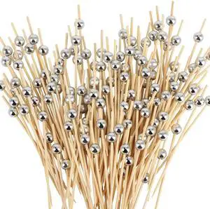 200PCS Silver Pearl Cocktail Picks 4.7" Long Fancy Toothpicks Silver Pearl Food Picks Decorative Bamboo Food Picks for Appetizers Fruits Party Favor 200PCS Silver Pearl Cocktail Picks 4.7" Long Fancy Toothpicks Silver Pearl Food Picks Decorative Bamboo Food Picks for Appetizers Fruits Party Favor