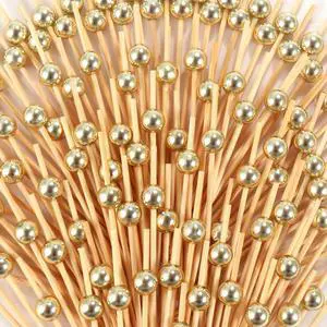 180 PCS Cocktail Picks, Fancy Toothpicks for Appetizers, Mini Food Picks | Bamboo Cocktail Sticks Skewers for Drinks Desserts, 4.7 Inch Decorative Wedding Party Plastic Gold Ball Tooth Picks 180 PCS Cocktail Picks, Fancy Toothpicks for Appetizers, Mini Food Picks | Bamboo Cocktail Sticks Skewers for Drinks Desserts, 4.7 Inch Decorative Wedding Party Plastic Gold Ball Tooth Picks