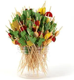 Bamboo Cocktail Picks 200 Pack Tropical Fruit Toothpicks 4.7 Inch Cocktail Sticks for Appetizers, Fruit, Cheese, Drinks, Party Supplies (Fruit) Bamboo Cocktail Picks 200 Pack Tropical Fruit Toothpicks 4.7 Inch Cocktail Sticks for Appetizers, Fruit, Cheese, Drinks, Party Supplies (Fruit)