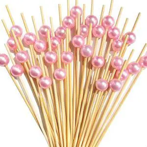 200 PCS Pink Pearl Cocktail Picks, Pink Fancy Toothpicks for Appetizers | 4.7 Inch Long Decorative Bamboo Cocktail Skewers for Sandwich Food Fruit Charcuterie, Wedding Decor Bridal Shower Decorations 200 PCS Pink Pearl Cocktail Picks, Pink Fancy Toothpicks for Appetizers | 4.7 Inch Long Decorative Bamboo Cocktail Skewers for Sandwich Food Fruit Charcuterie, Wedding Decor Bridal Shower Decorations