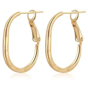 14k Gold Hoop Earrings for Womens Gold Rectangle Hoop Earrings 14k Gold Hoop Earrings for Womens Gold Rectangle Hoop Earrings