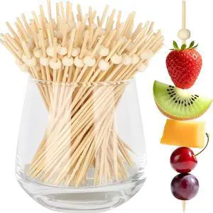 200PCS Cocktail Picks, Natural Wooden Ball Fancy Toothpicks for Appetizers | 4.7 in Long Bamboo Skewers, Garnish Sticks, for Food, Drinks, Sandwich, Fruit, Charcuterie Boards Accessories 200PCS Cocktail Picks, Natural Wooden Ball Fancy Toothpicks for Appetizers | 4.7 in Long Bamboo Skewers, Garnish Sticks, for Food, Drinks, Sandwich, Fruit, Charcuterie Boards Accessories