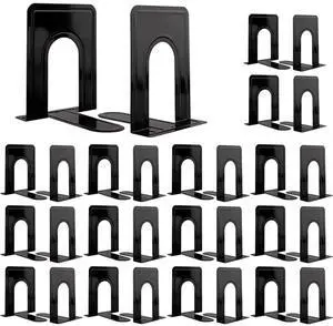 30 Pcs Metal Book Ends for Shelves, Heavy Duty Bookends for Office Home Kitchen Decorative, Nonskid Book Ends to Hold Heavy Books Black 6.5 x 5 x 5.7 in, 15 Pairs 30 Pcs Metal Book Ends for Shelves, Heavy Duty Bookends for Office Home Kitchen Decorative, Nonskid Book Ends to Hold Heavy Books Black 6.5 x 5 x 5.7 in, 15 Pairs