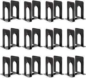 12 Pairs Book Ends, Heavy Duty Bookends for Shelves, Black | Book Holder for Shelf, Non-Skid Metal Book Holders, Book Ends for Heavy Books, Book Stopper for Library, Desk Organizer 12 Pairs Book Ends, Heavy Duty Bookends for Shelves, Black | Book Holder for Shelf, Non-Skid Metal Book Holders, Book Ends for Heavy Books, Book Stopper for Library, Desk Organizer