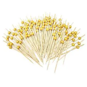 200 PCS Bamboo Cocktail Sticks Skewers, 4.7 Inch Toothpicks for Appetizers for Drinks, Desserts, Fruit, Party, Charcuterie, Fancy Toothpicks, Gold Wooden Mini Food Picks Decorative 200 PCS Bamboo Cocktail Sticks Skewers, 4.7 Inch Toothpicks for Appetizers for Drinks, Desserts, Fruit, Party, Charcuterie, Fancy Toothpicks, Gold Wooden Mini Food Picks Decorative