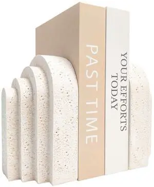 Heavy Duty Book Ends for Shelves, Decorative Book Stopper for Shelves, Resin Decor Bookends for Heavy Books, Modern Home Decor Aesthetic Bookend Aesthetically Pleasing Layered Arch Design, Set of 2 Heavy Duty Book Ends for Shelves, Decorative Book Stopper for Shelves, Resin Decor Bookends for Heavy Books, Modern Home Decor Aesthetic Bookend Aesthetically Pleasing Layered Arch Design, Set of 2