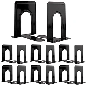 Book Ends, Heavy Duty Bookends to Hold Books, Metal Bookends | Book Ends for Home Office Decorative, Black 6.5 x 5 x 5.7 in, 7 Pair/ 14Piece Book Ends, Heavy Duty Bookends to Hold Books, Metal Bookends | Book Ends for Home Office Decorative, Black 6.5 x 5 x 5.7 in, 7 Pair/ 14Piece