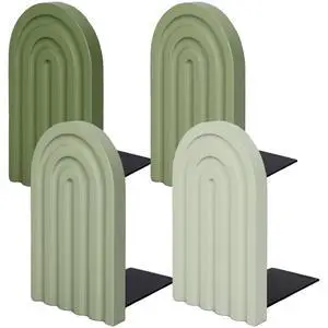 4 Pcs Boho Wooden Arch Bookends, Sage Green Rainbow, 4 Colors | Non-Skid Book Stoppers, Study Decorative Bookend for Heavy Books, Back to School 4 Pcs Boho Wooden Arch Bookends, Sage Green Rainbow, 4 Colors | Non-Skid Book Stoppers, Study Decorative Bookend for Heavy Books, Back to School