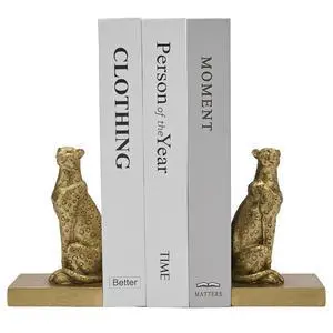 Gold Cheetah Book Ends, Decorative Leopard Bookends for Shelves | Vintage Book Stoppers Shelf Decor, Non-Skid, Anti-Fade, Heavy Duty, Hold Books, Book Lovers Gift, Home/Office Ornament, Resin Gold Cheetah Book Ends, Decorative Leopard Bookends for Shelves | Vintage Book Stoppers Shelf Decor, Non-Skid, Anti-Fade, Heavy Duty, Hold Books, Book Lovers Gift, Home/Office Ornament, Resin