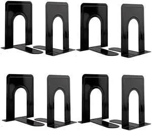 Metal Book Ends for Shelves, Book Shelf Holder Home Decorative, Book Ends for Heavy Books/Movies/CDs, Black 6.5 x 5 x 5.7 in, 4 Pair/ 8 Piece | Book Ends for Heavy Books/Movies/CDs Metal Book Ends for Shelves, Book Shelf Holder Home Decorative, Book Ends for Heavy Books/Movies/CDs, Black 6.5 x 5 x 5.7 in, 4 Pair/ 8 Piece | Book Ends for Heavy Books/Movies/CDs