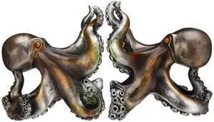 Decorative Octopus Bookends 6.25 Inch for Shelf Desk Decor | Vintage Bronze Patina Finish, Nautical Coastal Book Ends, Sea Monster Kraken Resin Book Stopper Holder, Home Office Gifts Decorative Octopus Bookends 6.25 Inch for Shelf Desk Decor | Vintage Bronze Patina Finish, Nautical Coastal Book Ends, Sea Monster Kraken Resin Book Stopper Holder, Home Office Gifts