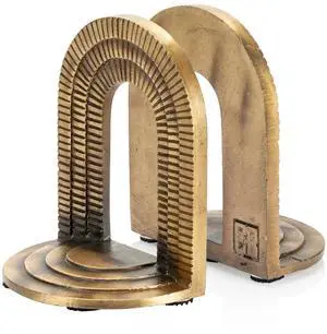 Cast Iron Brick Arch Bookends Set, Antique Brass Book Ends, 2 Decorative Book Holders for Shelves or Bookcase, Stylish Brass, Non-Skid Anti-Slip Heavy Duty, Home Décor Gift Cast Iron Brick Arch Bookends Set, Antique Brass Book Ends, 2 Decorative Book Holders for Shelves or Bookcase, Stylish Brass, Non-Skid Anti-Slip Heavy Duty, Home Décor Gift