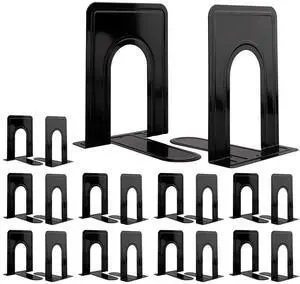 Metal Bookends 20 Pack Black Heavy Duty Nonskid Supports 6.6in | Black Metal, 10 Pairs, Plain L-Shape Design, Nonskid Supports, for Heavy Books Home Office School and Library Shelves Metal Bookends 20 Pack Black Heavy Duty Nonskid Supports 6.6in | Black Metal, 10 Pairs, Plain L-Shape Design, Nonskid Supports, for Heavy Books Home Office School and Library Shelves