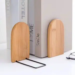 2 Pcs Natural Bamboo Bookend Large Capacity Office Book Ends Anti Slip Book Stand Holder Bookshelf Ends for Home Office Library School Study Decoration 2 Pcs Natural Bamboo Bookend Large Capacity Office Book Ends Anti Slip Book Stand Holder Bookshelf Ends for Home Office Library School Study Decoration