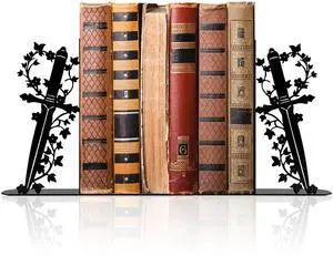 Fantasy Bookends, Unique Dagger Themed Metal Book Ends for Shelves | Gothic Decorative Dagger Book Ends for Home Office Decor, Ideal Book Holder Gift for Book Lovers Fantasy Bookends, Unique Dagger Themed Metal Book Ends for Shelves | Gothic Decorative Dagger Book Ends for Home Office Decor, Ideal Book Holder Gift for Book Lovers
