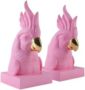 Cute Pink Parrot Decorative BookendsMaximalist Bookshelf Decor | Unique Book Stopper Resin Bird Bookend for Home Office Desk Bookshelf DecorFun Animal Book Ends Hold Hevay Duty Books Cute Pink Parrot Decorative BookendsMaximalist Bookshelf Decor | Unique Book Stopper Resin Bird Bookend for Home Office Desk Bookshelf DecorFun Animal Book Ends Hold Hevay Duty Books