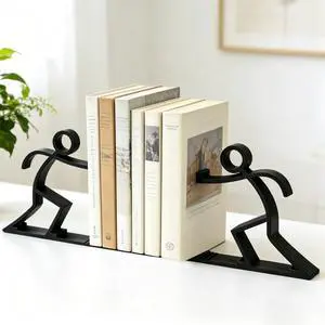 Decorative Bookends Book Ends for Shelves, Unique Office Desk Decor & Cute Reading Bookshelf Holder for Home Library Creative Gift for Book Lovers Not Metal (Black) Decorative Bookends Book Ends for Shelves, Unique Office Desk Decor & Cute Reading Bookshelf Holder for Home Library Creative Gift for Book Lovers Not Metal (Black)
