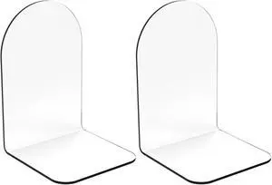 Clear Acrylic Book Ends Bookends for Shelves | 2 Piece, 7.08 x 4.72, Semi-circular, Non-Slip, Decorative Books Holder, Bookcase Desktop Use, for Office Home School Clear Acrylic Book Ends Bookends for Shelves | 2 Piece, 7.08 x 4.72, Semi-circular, Non-Slip, Decorative Books Holder, Bookcase Desktop Use, for Office Home School