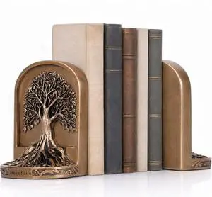 Antique Bronze Color Tree of Life Bookends Set, 2 Non-Skid Heavy Bookends for Shelves or Bookcase, Decorative Bookends for Desktop Shelf Decor, Library Office Decor, Home Décor Gift Antique Bronze Color Tree of Life Bookends Set, 2 Non-Skid Heavy Bookends for Shelves or Bookcase, Decorative Bookends for Desktop Shelf Decor, Library Office Decor, Home Décor Gift