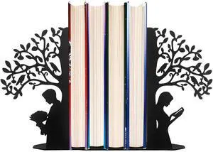 Tree of Life Bookends Decorative Couple Book Ends for Shelves (Black) | Tree Metal Bookends for Heavy Books, Book Organizer for Desk Bookshelf Home Office Book Stopper valentines day gifts Tree of Life Bookends Decorative Couple Book Ends for Shelves (Black) | Tree Metal Bookends for Heavy Books, Book Organizer for Desk Bookshelf Home Office Book Stopper valentines day gifts