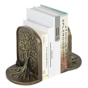 Tree of Life Vintage Heavy Bookends, 2 Unique Bronze Decorative Bookend for Shelves or Bookcase, Anti-Slip Book Shelf Bookends Decorative, Gifts for Mother and Father Tree of Life Vintage Heavy Bookends, 2 Unique Bronze Decorative Bookend for Shelves or Bookcase, Anti-Slip Book Shelf Bookends Decorative, Gifts for Mother and Father