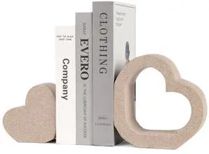 Book Ends for Shelves, Resin Decorative Bookends for Heavy Books | Double-Heart Set of 2 Book Stopper for Modern Office Desk and Table Decor | Aesthetic Decor for Home Library Book Holder Book Ends for Shelves, Resin Decorative Bookends for Heavy Books | Double-Heart Set of 2 Book Stopper for Modern Office Desk and Table Decor | Aesthetic Decor for Home Library Book Holder