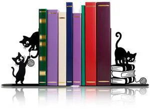 Funny Cat Bookends Metal Black Cat Book Ends for Shelves Decorative Bookshelf Home Office Desk Bookshelf Decor Gift for Cat Lovers and Reading Enthusiasts Funny Cat Bookends Metal Black Cat Book Ends for Shelves Decorative Bookshelf Home Office Desk Bookshelf Decor Gift for Cat Lovers and Reading Enthusiasts