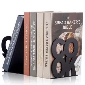 Cookbook Bookends Kitchen Decorative Metal Supports for Book-Rack Desk Kitchen Book Shelf Holder for Shelves Distinctive Appearance Design Book Ends Metal Supports(Black) Cookbook Bookends Kitchen Decorative Metal Supports for Book-Rack Desk Kitchen Book Shelf Holder for Shelves Distinctive Appearance Design Book Ends Metal Supports(Black)