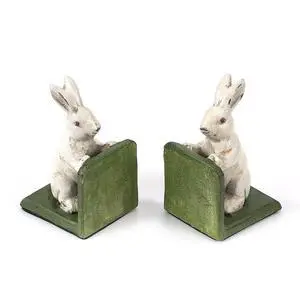 Bunnies Book Ends, Heavy Duty Cast Iron Decorative Bookends for Shelves, Vintage Antique Book Stoppers with Anti-Slip Rubber Pads Bunnies Book Ends, Heavy Duty Cast Iron Decorative Bookends for Shelves, Vintage Antique Book Stoppers with Anti-Slip Rubber Pads