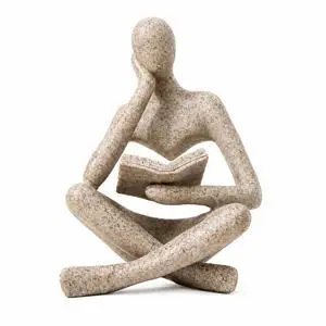 Bookshelf Decor Thinker Statue, Sand Abstract Reading Figurine, Resin Decorative Bookend for Coffee Table, Shelf, Home Office, Library, Living Room-Gift for Book LoversZuo Si Bookshelf Decor Thinker Statue, Sand Abstract Reading Figurine, Resin Decorative Bookend for Coffee Table, Shelf, Home Office, Library, Living Room-Gift for Book LoversZuo Si