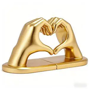 2Pcs Gold Heart Hands Book Ends, Non-Slip Heavy Duty Bookends for Shelves | Unique Sculptural Book Stopper for Home Bedroom, Living Room & Office Desk Decor 2Pcs Gold Heart Hands Book Ends, Non-Slip Heavy Duty Bookends for Shelves | Unique Sculptural Book Stopper for Home Bedroom, Living Room & Office Desk Decor
