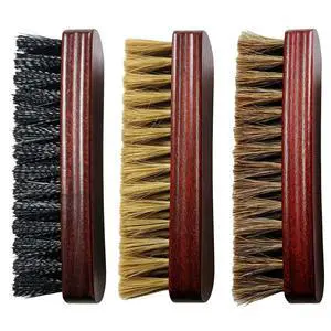 6" Shoe Brush Set, 3-Stiffness Horsehair Boar Nylon | 100% Horsehair, Boar Bristle, Stiff Nylon Bristle; For Leather & Boots Cleaning & Polishing; Beech Wood Handle 6" Shoe Brush Set, 3-Stiffness Horsehair Boar Nylon | 100% Horsehair, Boar Bristle, Stiff Nylon Bristle; For Leather & Boots Cleaning & Polishing; Beech Wood Handle