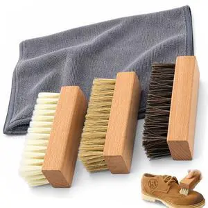 Small Shoe Cleaning Brush Set of 3 with Nylon, Boar and Horsehair Bristles, Boot Shoe Sneaker Brushes for Cleaning Leather, Suede Brush for Shoes Cleaner Small Shoe Cleaning Brush Set of 3 with Nylon, Boar and Horsehair Bristles, Boot Shoe Sneaker Brushes for Cleaning Leather, Suede Brush for Shoes Cleaner