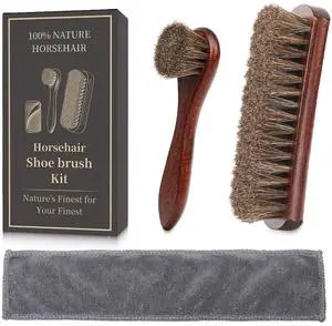3PCS 100% Horse Hair Shoe Brush Set for Leather Boots Horsehair Brush for Polishing Cleaning Buffing Professional Shoe Shine Kit for Men Suede Boot Care Conditioner Accessories Tool 3PCS 100% Horse Hair Shoe Brush Set for Leather Boots Horsehair Brush for Polishing Cleaning Buffing Professional Shoe Shine Kit for Men Suede Boot Care Conditioner Accessories Tool