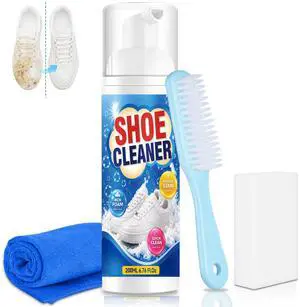 Shoe Cleaner 6.76 fl oz (200ml) Sneaker Cleaner Foam, Shoe Cleaning Kit with Brush & Towel, White Shoe Cleaner for Stains & Dirt, Safe for Leather, Canvas, Mesh & Rubber Sneakers Shoe Cleaner 6.76 fl oz (200ml) Sneaker Cleaner Foam, Shoe Cleaning Kit with Brush & Towel, White Shoe Cleaner for Stains & Dirt, Safe for Leather, Canvas, Mesh & Rubber Sneakers