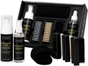 6-in-1 Shoe Cleaning Kit,with Plant-Based Foam, Deodorizing Spray | Compatible with Birkenstock, with 3 Brushes & Microfiber Towel, for Sneaker, Leather, Nubuck, Boot, Suede, Canavs,Meshetc 6-in-1 Shoe Cleaning Kit,with Plant-Based Foam, Deodorizing Spray | Compatible with Birkenstock, with 3 Brushes & Microfiber Towel, for Sneaker, Leather, Nubuck, Boot, Suede, Canavs,Meshetc