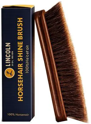 Horsehair Shoe Shine Brush 100% Genuine Horsehair Bristles & Ergonomic Concave Wood Handle Premium Shine Brush for Leather Shoes, Boots & Accessories Horsehair Shoe Shine Brush 100% Genuine Horsehair Bristles & Ergonomic Concave Wood Handle Premium Shine Brush for Leather Shoes, Boots & Accessories